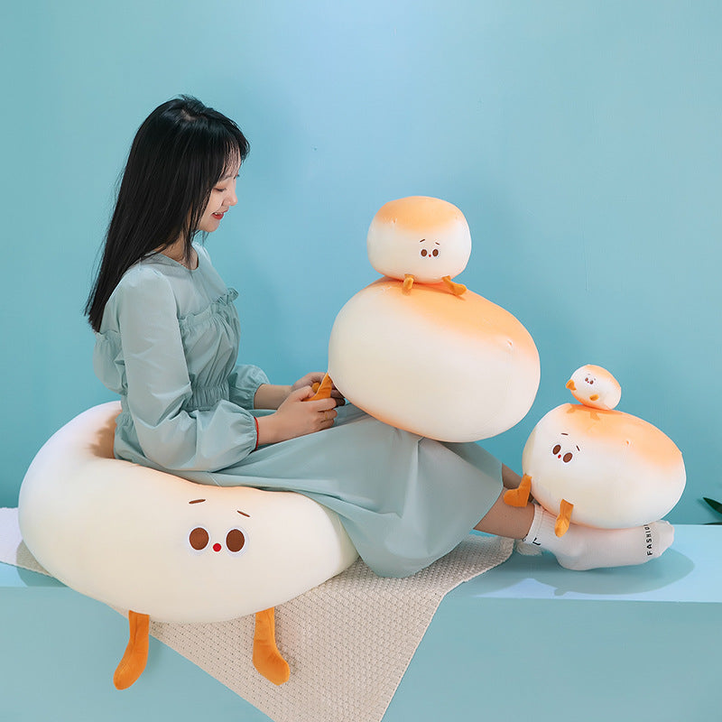 Creative Cute Steamed Bun Plush Pillow Home Decoration Children's Pillow Doll Girl's Holiday Gift Wholesale
